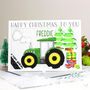 Personalised Green Tractor Christmas Card, thumbnail 3 of 8