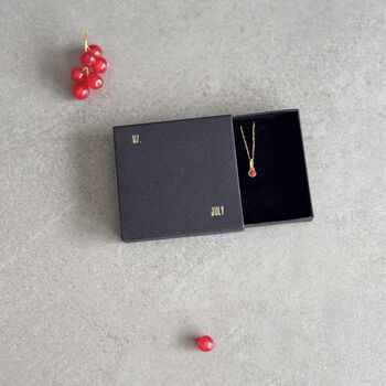 July Birthstone Ruby Gold Plated Necklace, 6 of 9