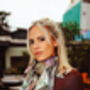 Limited Edition Mozambique Tropical Animals And Art Nouveau Leaves 100% Silk Satin Scarf, thumbnail 1 of 7