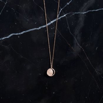 Mini Crescent Lune Pendant Disc Necklace, 2 of 8