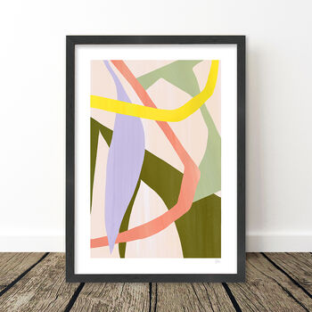 Pastel Abstract Cut Out Shapes Prints Set Of Three, 9 of 10