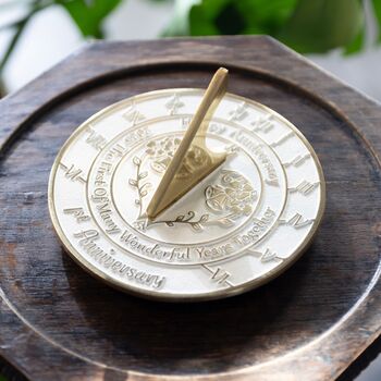 1st Anniversary Sundial Gift Perfect Present To Help Celebrate A Special Couples First Anniversary, 7 of 10