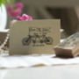 Tandem Bike Save The Date Rubber Stamp, thumbnail 1 of 5