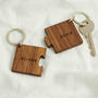 Personalised Wooden Two Piece Jigsaw Keyring Set, thumbnail 2 of 4