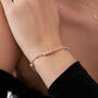Large Beaded Gold Rose Gold Sterling Silver Bracelet, thumbnail 1 of 3