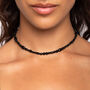 Black Agate Mixed Bead Semi Precious Relaxed Choker Necklace, thumbnail 2 of 9