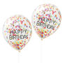 Pack Of Five Happy Birthday Confetti Filled Balloons, thumbnail 2 of 3