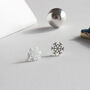 Sterling Silver Snowflake Earrings In A Gift Box, thumbnail 2 of 6