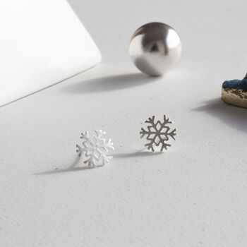 Sterling Silver Snowflake Earrings In A Gift Box, 2 of 6