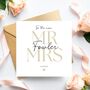 Classy Mr And Mrs Wedding Card, On Your Wedding Day Floral Card, Beige, Colour Choices, thumbnail 1 of 4