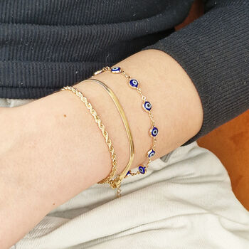 18ct Gold Plated Rope Chain Bracelet, 2 of 4