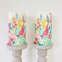 Floral Pillar Candle ~ Spring Flowers, thumbnail 2 of 3