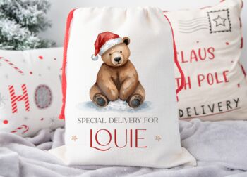 Bear Special Delivery Christmas Sack, 2 of 2