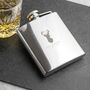 Personalised Stag Stainless Steel Hip Flask, thumbnail 1 of 8