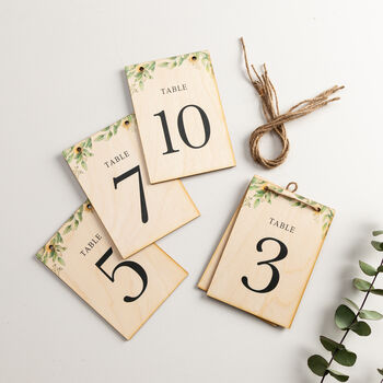 Green Eucalyptus Hinged Wooden Table Numbers, 2 of 2