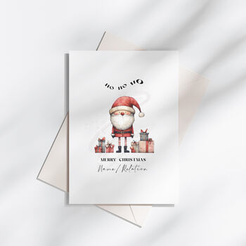 Ho Ho Santa Personalised Christmas Card, 3 of 3