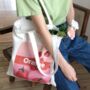 Large Canvas Tote Bag With Orange Summer Style, thumbnail 1 of 4