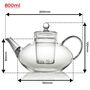 Prestige Glass Teapot 800ml, thumbnail 2 of 5