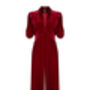 Sumptuous Vintage Style Red Silk Velvet Jumpsuit, thumbnail 2 of 3