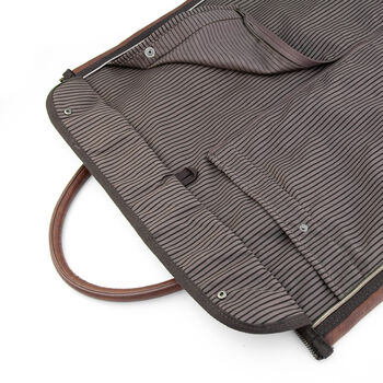 Monogrammed Vegan Leather Travel Suit Bag, 8 of 12