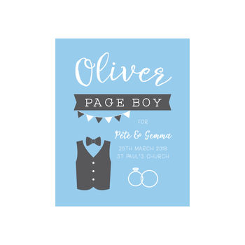Page Boy Thank You Gift Personalised Print, 2 of 5