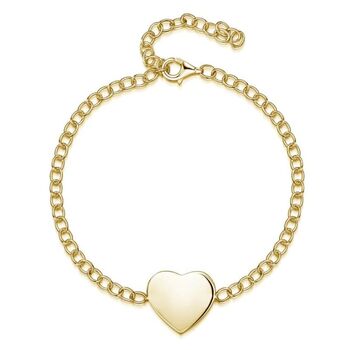 Personalised 18 K Gold Plated Heart Chain Bracelet, 2 of 6