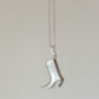 Sterling Silver Cowgirl Boot Pendant Necklace, thumbnail 4 of 8