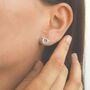Sterling Silver Beaded Circle Studs, thumbnail 2 of 4