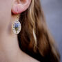 Book Lover Forget Me Not Gold Plated Earrings, thumbnail 1 of 10