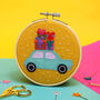 'Holiday Car' Embroidery Craft Kit, thumbnail 1 of 3