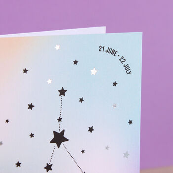 Cancer Star Sign Constellation Birthday Card, 5 of 6