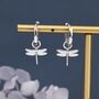 Sterling Silver Dragonfly Huggie Hoops, thumbnail 2 of 12