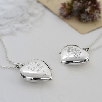 Sterling Silver Tree Heart Locket Necklace, 8 of 10