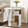 White Side Table Bedside Table With Open Storage, thumbnail 2 of 9