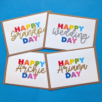 Personalised Glitter Rainbow Birthday Card, 3 of 4