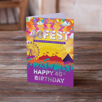 40 Fest Festival Theme 40th Birthday Card 40 Fest, 2 of 2