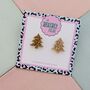 Christmas Tree Glitter Resin Studs Green, Gold, Silver And Green And Gold, thumbnail 6 of 12