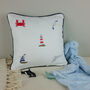 Children's Nautical Embroidered Nursery Cushion, thumbnail 1 of 7