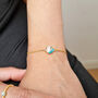 Pink Opal And Turquoise Gold Plated Adjustable Bracelet, thumbnail 2 of 5
