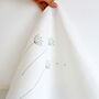 Embroidered Linen Cow Parsley Tea Towel, thumbnail 5 of 5