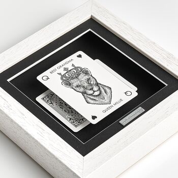 Personalised Best Grandma Gift Royal Lioness Playing Card Frame, 5 of 9