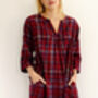 Kaftan Florence Nightdress In Berry Check, thumbnail 4 of 7