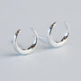 Sterling Silver Crescent Moon Stud Earrings, thumbnail 2 of 5