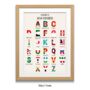 Alphabet Of Asian Countries + Flags Wall Art Poster, thumbnail 1 of 3