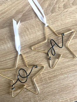 Personalised Wire Star Christmas Decorations – Custom Initials Or Letters, 3 of 4