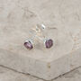 Sterling Silver February Birthstone Stud Earrings Amethyst, thumbnail 3 of 4