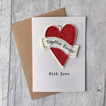 Personalised Embroidered Heart Keepsake Card, 2 of 4
