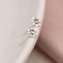 Tiny Sterling Silver Cz Daisy Flower Stud Earrings, thumbnail 3 of 11