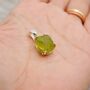 Raw Peridot Sterling Silver Pendant Necklace, thumbnail 8 of 12