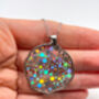 Festive Disco Necklace With Silver Sparkles In Medium Size, thumbnail 6 of 11